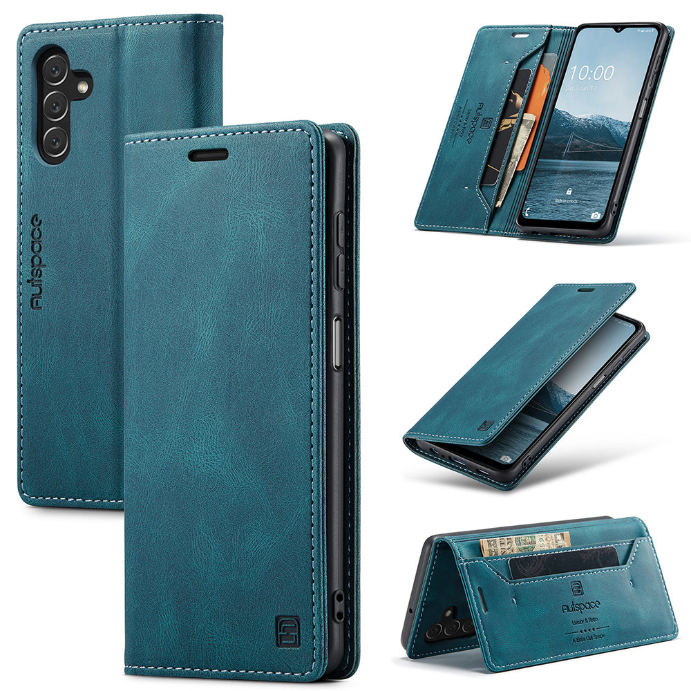 AUTSPACE A01 Series Flip Læder Taske til Samsung Galaxy A14 5G RFID Blokering Telefon Case Stand Retro Wallet Phone Cover AUTSPACE A01 Series Flip Læder Taske til Samsung Galaxy A14 5G RFID Blokering Telefon Case Stand Retro Wallet Phone Cover